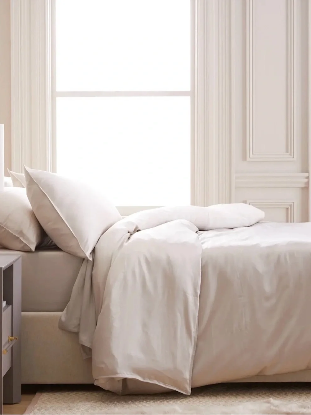 Quince Organic Bamboo Duvet Cover Set, Full/Queen (Sand)